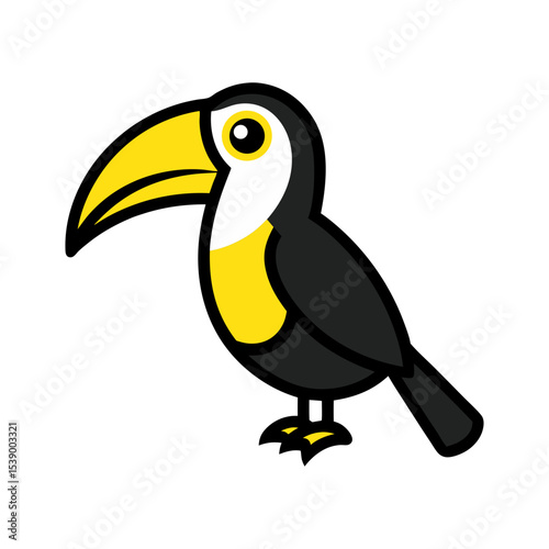 vector illustration toucan bird on a white background