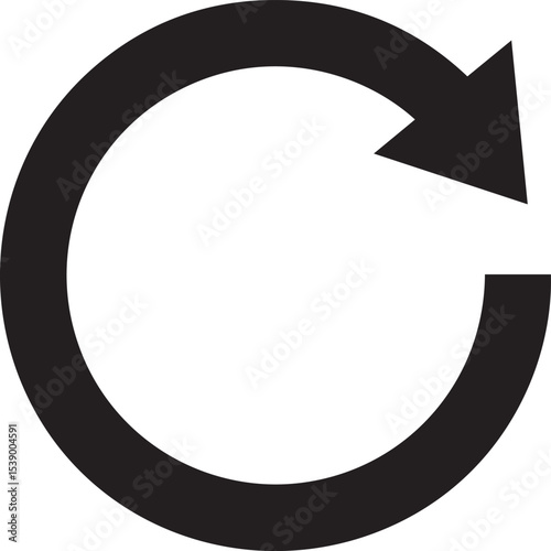Refresh Icon Silhouette Vector Format – Black Loop Arrow Symbol Design