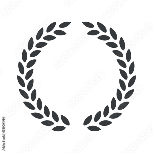 Elegant Laurel Wreath Vector Illustration Symbol of Victory Achievement and Honor Isolated on White Background Simple and Minimalist Design