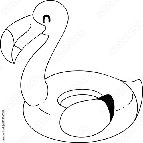 illustration flamingo swim ring