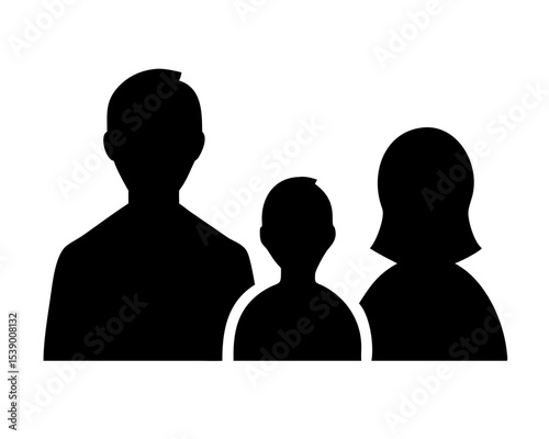 Family Silhouette Vector Pack - Black & White Clip Art People for Scrapbooking
