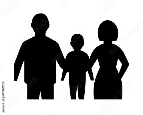 Family Silhouette Vector Pack - Black & White Clip Art People for Scrapbooking