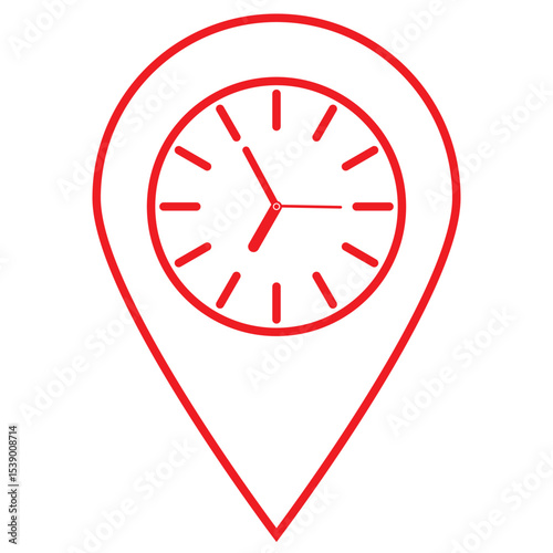 Real time location icons in black outline, solid and colored style