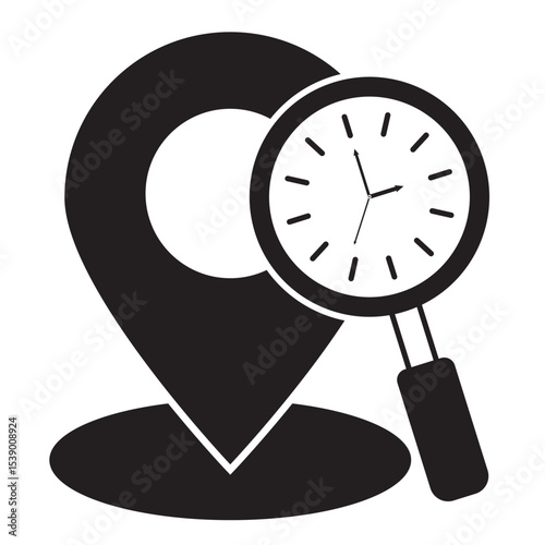 real time location icon Simple thin line logo set