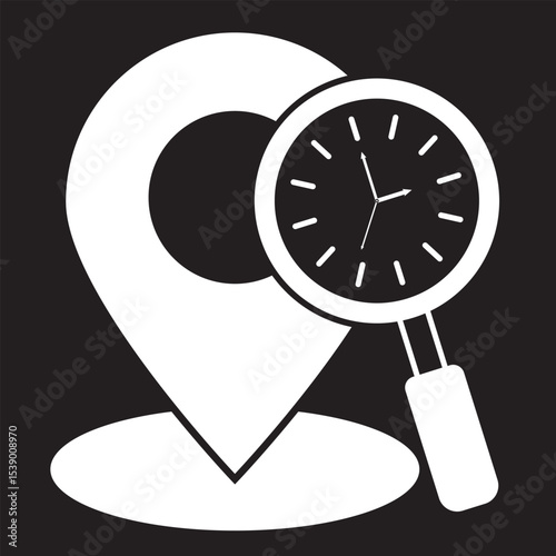 real time location icon Simple thin line logo set