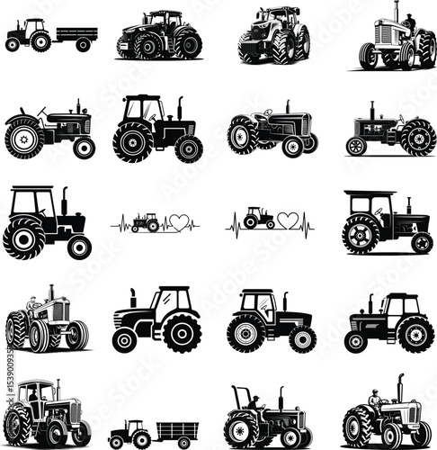 Tractor eps, Tractor Silhouette, Tractor Clipart, Tractor eps, Farm Tractor eps, Farm life eps, Farming eps, Tractor Cut files,