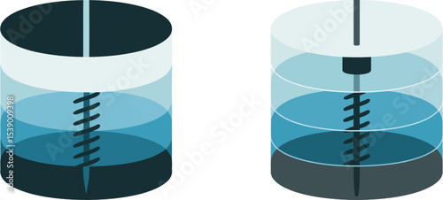 Understanding density column experiment layers liquid gradient science education physics illustration concept editable stock vector illustration