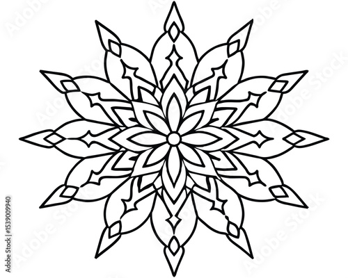 Intricate Floral Mandala Design Coloring Page and Decorative Art