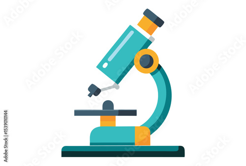 Microscope vector simple elements illustration clean design for science education and research
