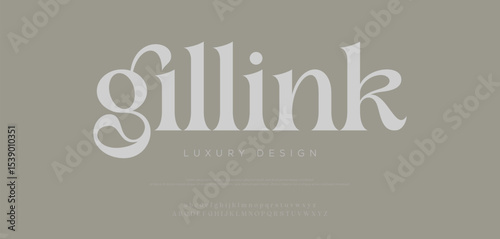 Gillink Elegant Luxurious minimal alphabet logo font and number. Classic Copper Lettering Minimal Fashion Designs. Typography fonts regular uppercase and lowercase. vector illustration
