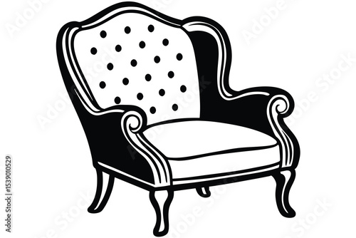 Elegant Vintage Armchair Classic Design, Upholstered Comfort