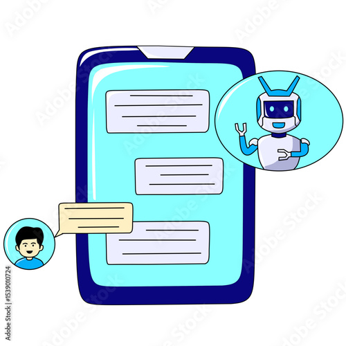 Cartoon Chatbot App on Smartphone