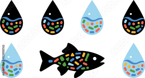 Understanding water pollution impact on marine life and ecosystem health illustration concept design editable stock vector illustration