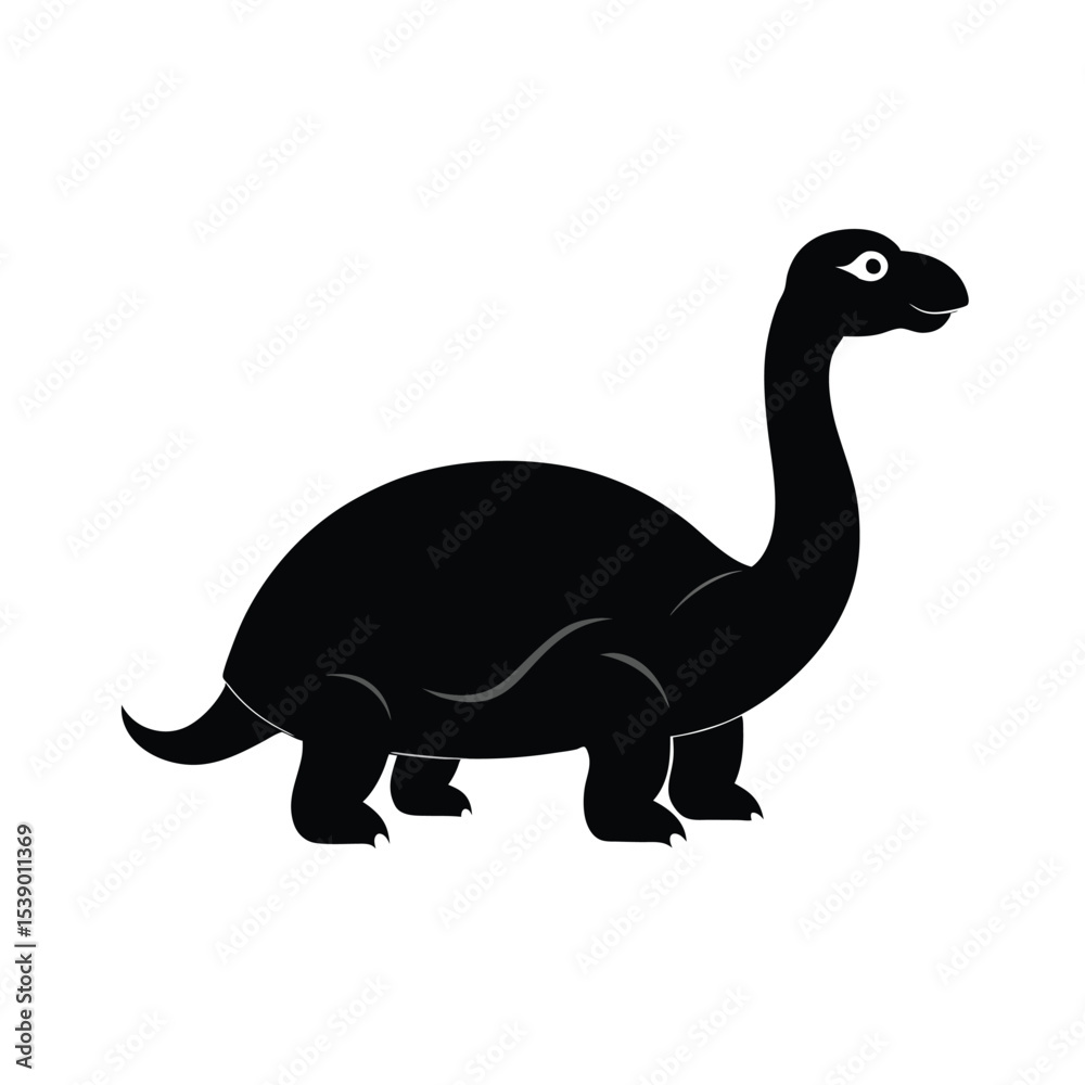Naklejka premium Dinosaur cartoon silhouette