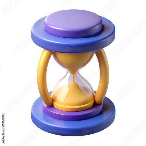 3d render of a modern hourglass time management icon