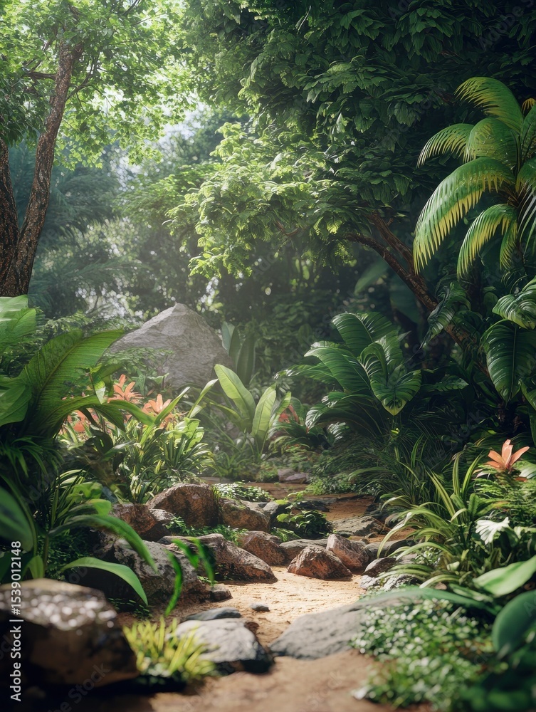 Fototapeta premium Lush forest interior (1)