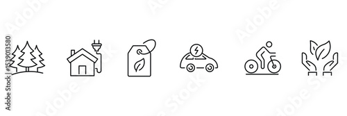 Ecology and Environment Line Editable Icons set. In modern thin line style of environment related icons: sustainable future, recycling, green energy, and more. Vector illustration.