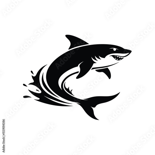 Shark vinyl ready vector illustration on transparent background