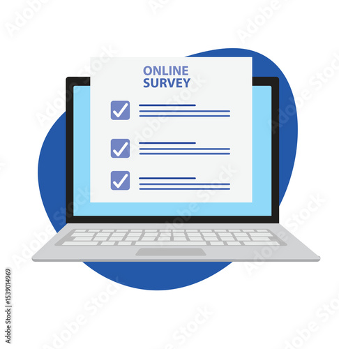 Online surveys form on the computer screen