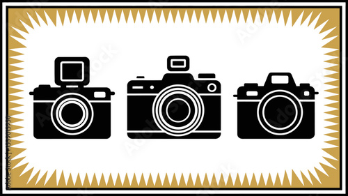 Camera photography equipment digital cameras vintage cameras illustration graphic art design 100 editable stock vector illustration