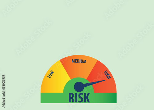 High risk meter icon. Fuel level sign business concept.Rating indicator
