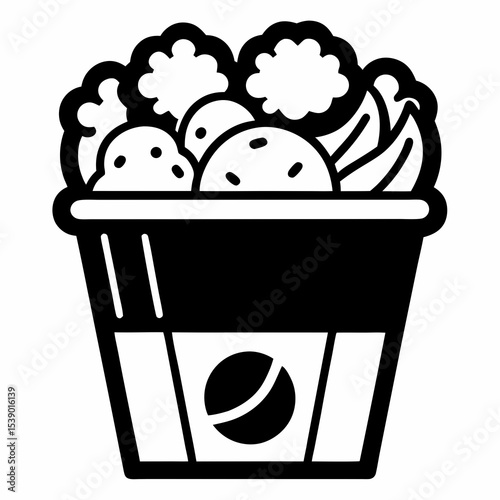vector illustration of a basket of food