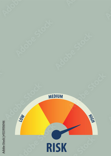 High risk meter icon. Fuel level sign business concept.Rating indicator
