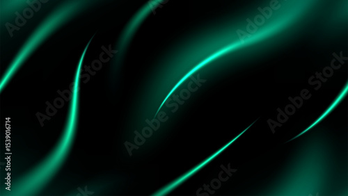 Seamless Pattern Emerald Light Trails Background, Long Time Exposure Motion Blur Effect, Vector Illustration