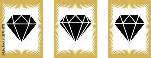 Diamond vector illustration graphic design element gem stone jewelry luxury symbol precious treasure icon art editable stock vector illustration