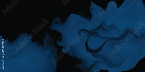 Elegant digital fluid wave design with moody blue tones and smooth flow


