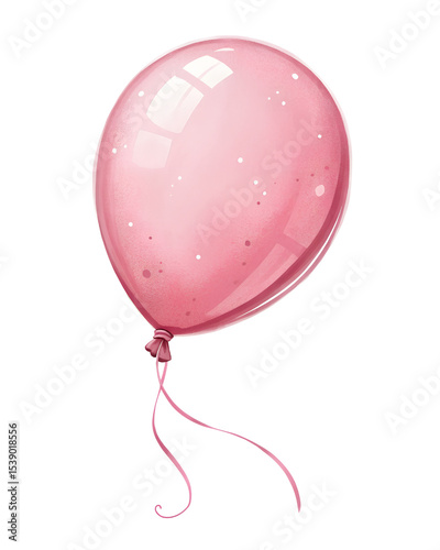 pink balloon digital illustration with glossy surface