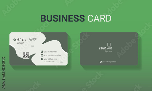 Professional Double-sided simple clean horizontal business card template