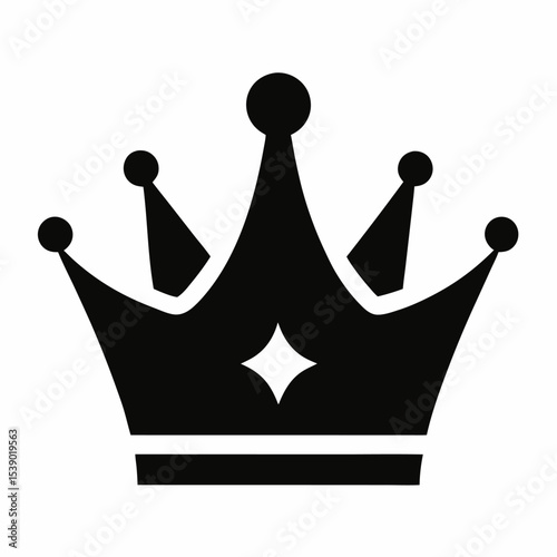 Simple black crown icon illustration