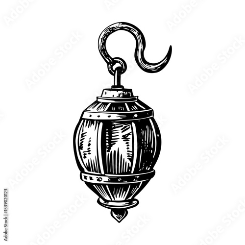  vintage style illustration depicting lantern