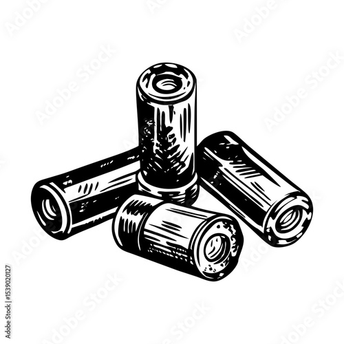A vintage style illustration showing shotgun shells