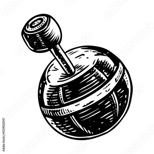 A vintage style illustration representing weighted bola