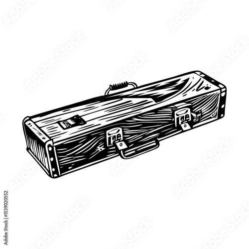 A vintage style illustration representing rifle case
