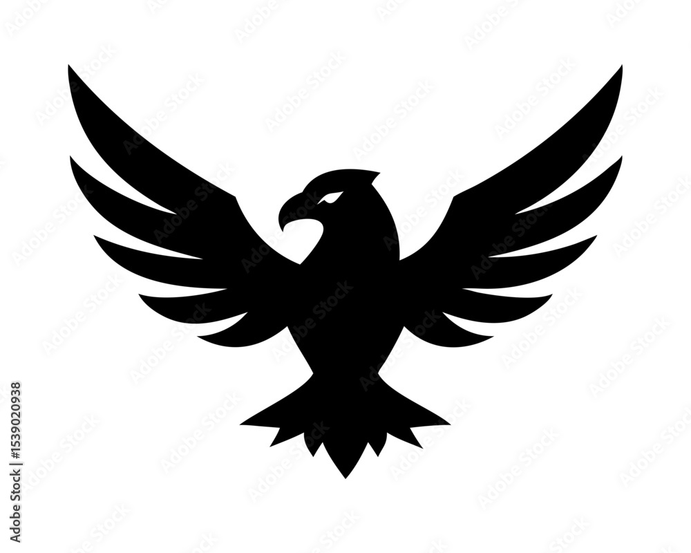 Obraz premium Eagle Icon Logo Template - Predator Bird Silhouette Vector Illustration