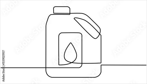 Car Engine Oil, Fuel can continuous one line drawing. Gallon Of Milk Icon, Big Plastic Bottle ,Gallon continuous one line drawing vector illustration, continuous line of oil jerry cans.
