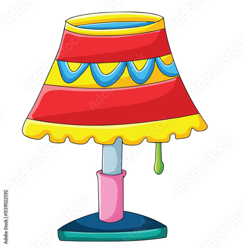 Cute cartoon hand drawn vector table lamp clipart.