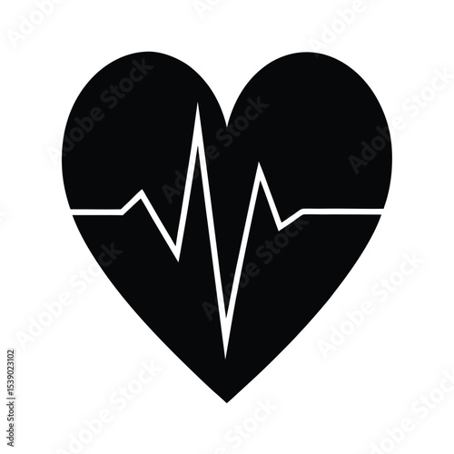 Heartbeat vector silhouette