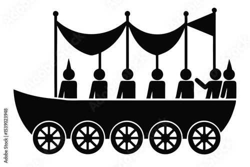parade float vector icon on white