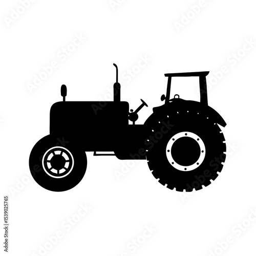 Tractor Silhouette Vector – Vintage Farm Vehicle Clipart | Agricultural Machine Outline for Rural Logo, Farming Design, Print Art, Rustic Decor