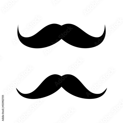 Mustache Silhouette Vector | Retro Beard Clipart for Barber Logos, Gentleman Icons, Movember Art, Hipster Designs, Costumes, and Facial Hair Graphics