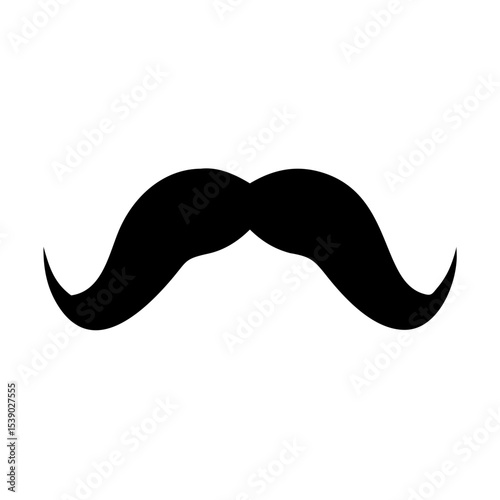 Mustache Silhouette Vector | Retro Beard Clipart for Barber Logos, Gentleman Icons, Movember Art, Hipster Designs, Costumes, and Facial Hair Graphics