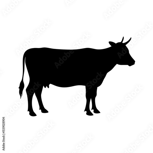 Cow Silhouette Vector | Farm Animal Clipart for Agriculture Designs, Dairy Icons, Rural Art, Butcher Logos, Barn Decor, and Western Graphics