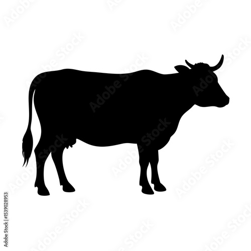 Cow Silhouette Vector | Farm Animal Clipart for Agriculture Designs, Dairy Icons, Rural Art, Butcher Logos, Barn Decor, and Western Graphics