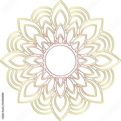 Ornamental Floral Lace Pattern with Round Mandala Design Vector illustrations