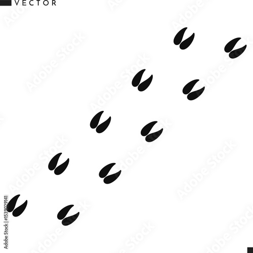 Animal footprint vector. Goat footprint silhouette 