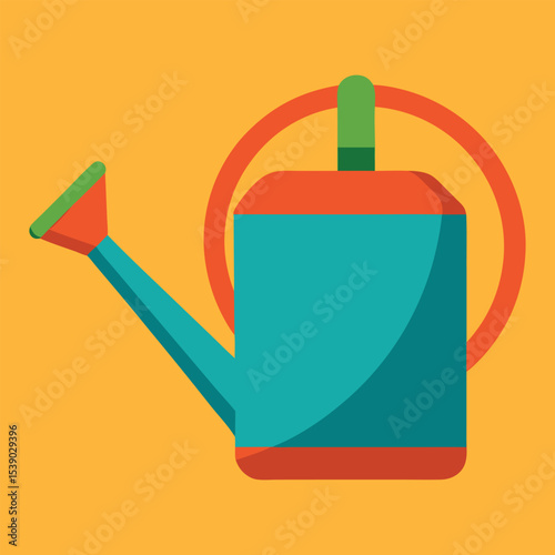 green watering can isolated